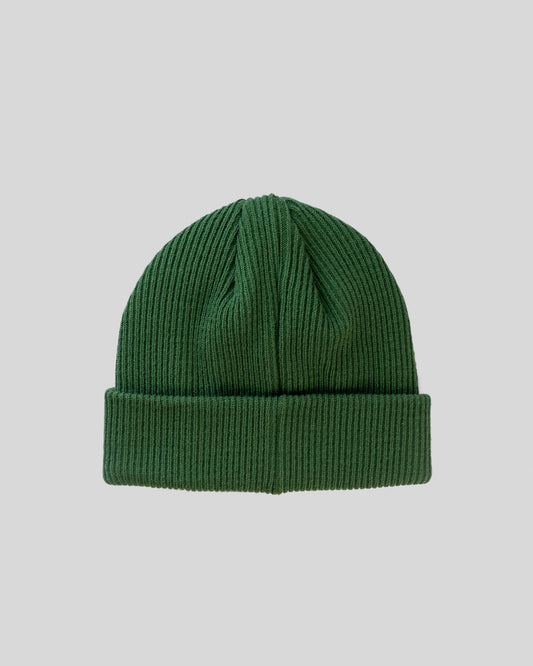 THE HOLY F. FOREST GREEN UP AND DOWN RIB BEANIE