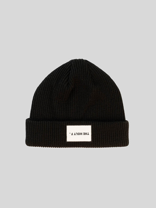 THE HOLY F. BLACK RIB BEANIE UP & DOWN