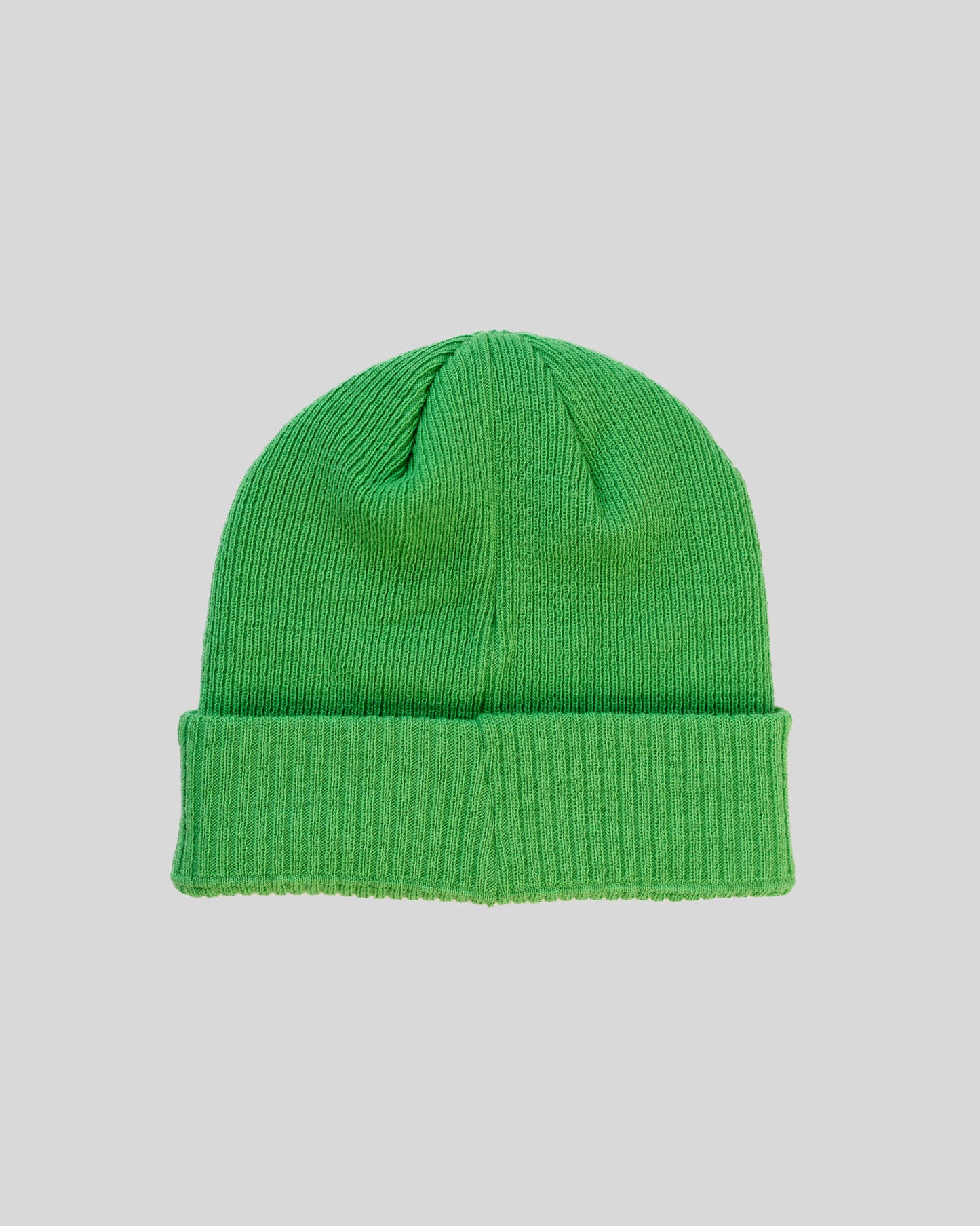 THE HOLY F. RIB BEANIE NEON GREEN LOGO UP & DOWN